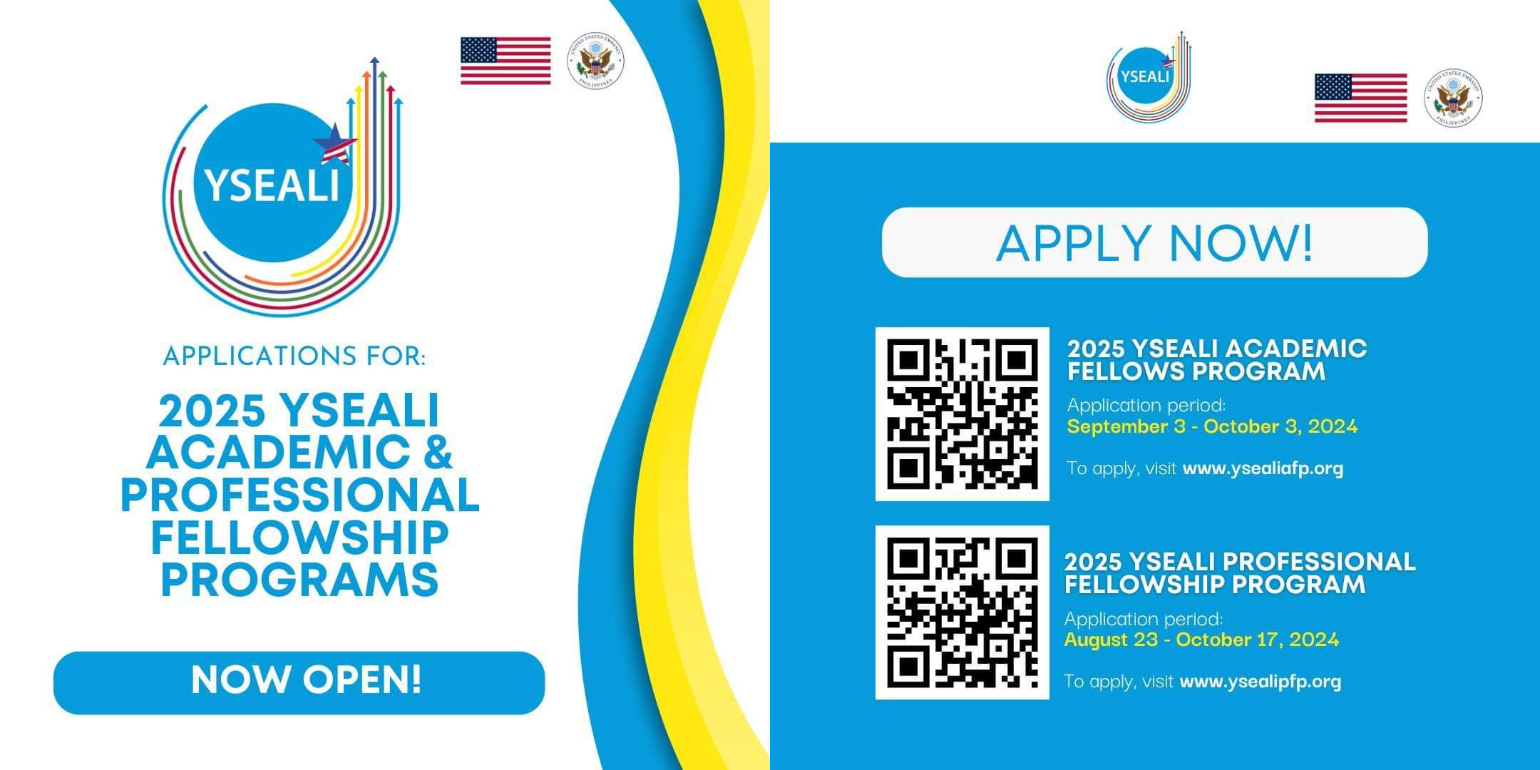 FELLOWSHIP OPPORTUNITY: 2025 YSEALI Academic, Professional Fellowship Programs